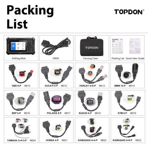 TOPDON ArtiDiag Moto 5 Inch Motorcycle Diagnostic Tool Support 15 Brands Motors 35+ Special Functions