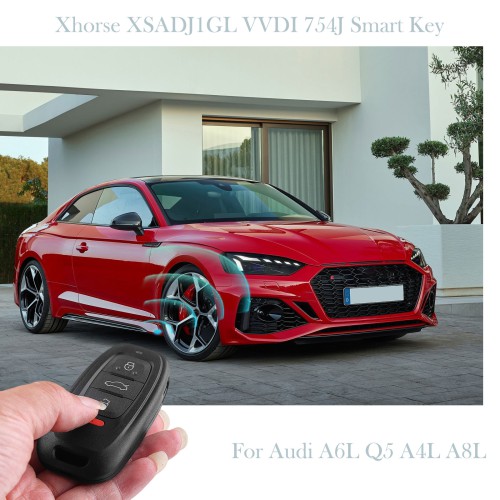[5Pcs/Lot] XHORSE XSADJ1GL VVDI 754J Smart Key for Audi A6L Q5 A4L A8L 315MHZ/433MHZ/868MHZ