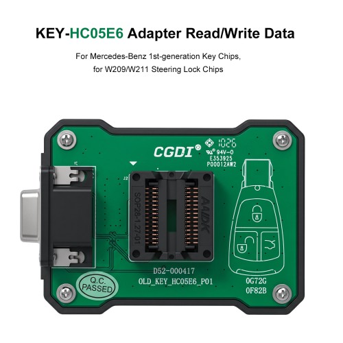 CGDI KEY-HC05E6 Adapter for Mercedes-Benz 1st Gen Key Chips Read/Write, W209/W211 ESL Steering Lock Chips