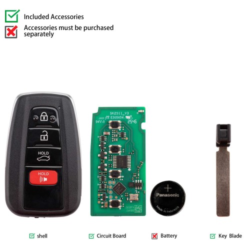 1Pc AUTEL IKEYTY004AL For Toyota 4D & 8A 4 Buttons