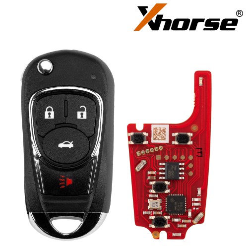 [5Pcs/Lot] XHORSE XKBU22EN for Buick Model (Foldable 4 Buttons) Second Generation Wired Remote Key