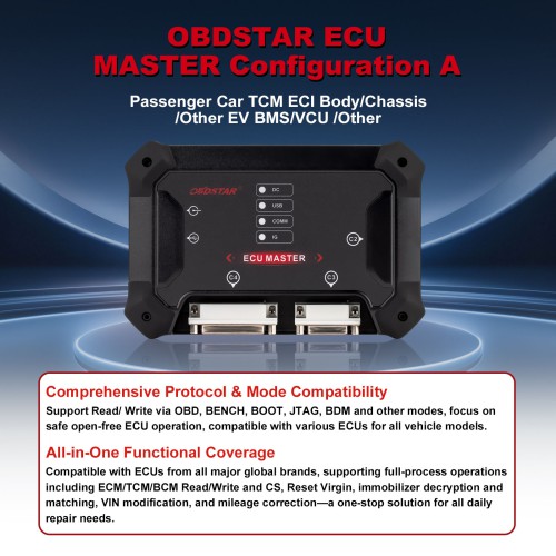 OBDSTAR ECU MASTER A Configuration: Passenger Car TCM + ECM + BODY