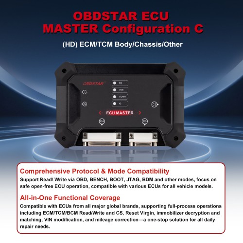 OBDSTAR ECU MASTER C Configuration: Heavy-duty truck ECM + TCM + BODY