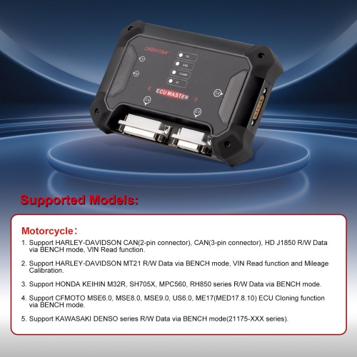 OBDSTAR ECU MASTER B Configuration: Motorcycle ECM