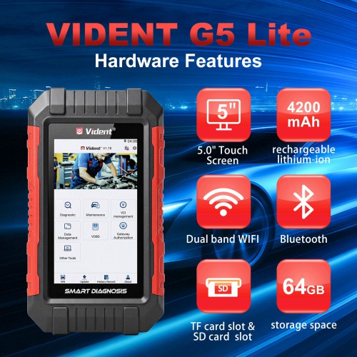 VIDENT G5 Lite Wireless OBD2 Diagnostic Scanner 5 Service Functions (Oil Reset, EPB, Battery Registration, Injector Coding, AutoVIN) Bluetooth & WIFI