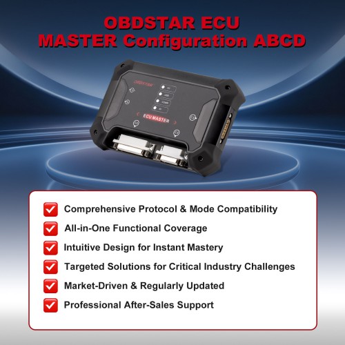 OBDSTAR ECU Master A + B + C+ D Configuration Supports Passenger Car TCM/ ECM/ BODY Motorcycle ECM and Heavy-duty truck ECM/ TCM/ BODY