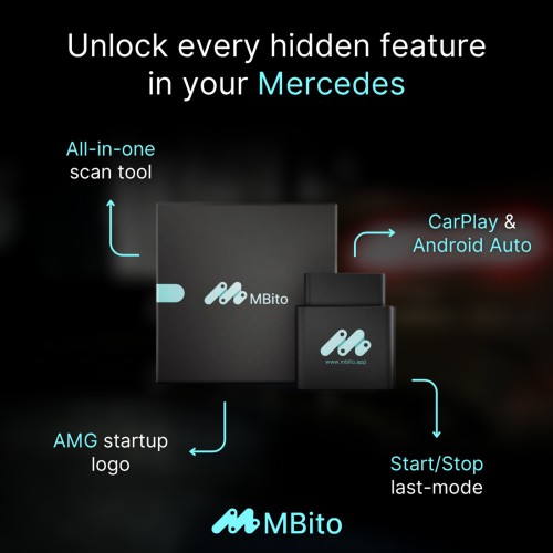 MBito OBD Device + 20 Credits Work with Phone APP Supports Diagnostics, Maintenance, Coding, Enable Hidden Features for Mercedes