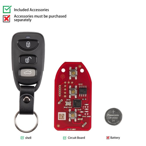 [5Pcs/Lot] XHORSE XKHY21EN (Split-Type - 3+1 Buttons) for Hyundai Second Generation Wired Remote