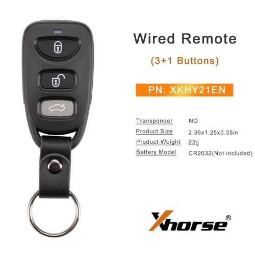 [5Pcs/Lot] XHORSE XKHY21EN (Split-Type - 3+1 Buttons) for Hyundai Second Generation Wired Remote