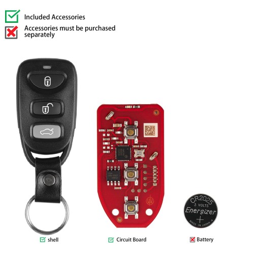 [5Pcs/Lot] XHORSE XKHY20EN Hyundai Type 3 Buttons Second Generation Universal Remote Key