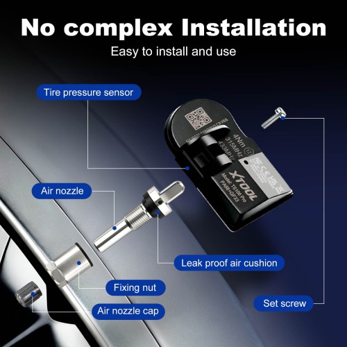 4Pcs XTOOL TS100 PRO Sensor 2-in-1 (315 + 433MHz) Programmable Universal Sensor Only Work with XTOOL TP150, XTOOL IP819TP