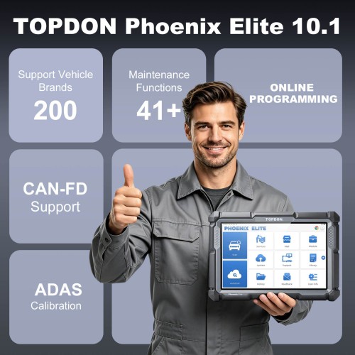 TOPDON Phoenix Elite Diagnostic Tool Supports Cloud-Based Programming CANFD with 2 Years Free Update