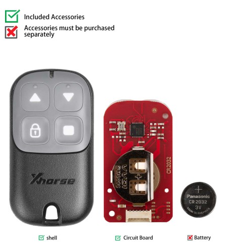 [5Pcs/lot] XHORSE XKXH23EN VVDI Garage Door Button Black Second Generation Wired Remote Key
