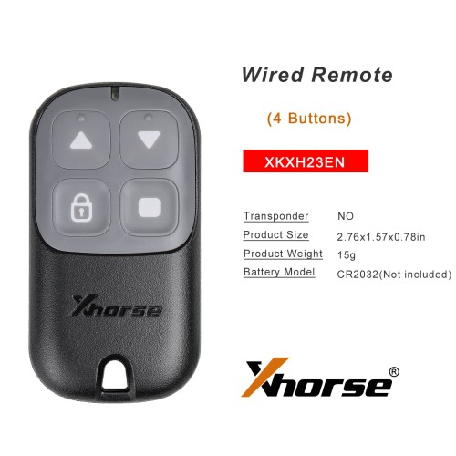 [5Pcs/lot] XHORSE XKXH23EN VVDI Garage Door Button Black Second Generation Wired Remote Key