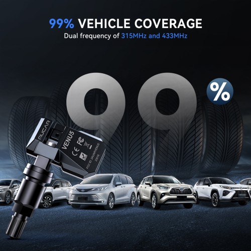 MUCAR VENU5 Tire Pressure Sensors Support 315MHz & 433MHz Dual Frequency 4PCS/Set.