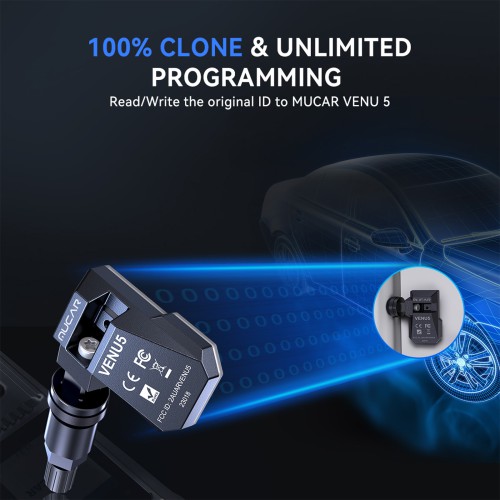 MUCAR VENU5 Tire Pressure Sensors Support 315MHz & 433MHz Dual Frequency 4PCS/Set.