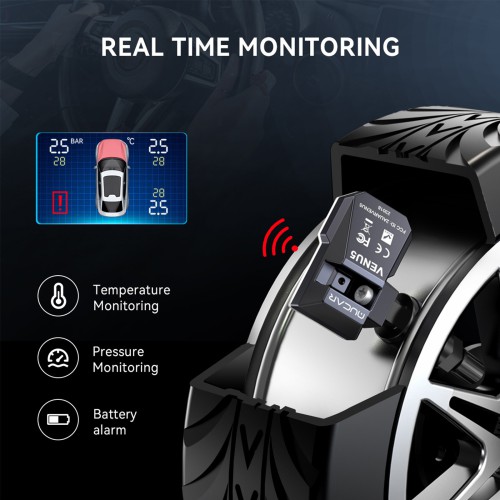 MUCAR VENU5 Tire Pressure Sensors Support 315MHz & 433MHz Dual Frequency 4PCS/Set.