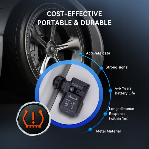 MUCAR VENU5 Tire Pressure Sensors Support 315MHz & 433MHz Dual Frequency 4PCS/Set.