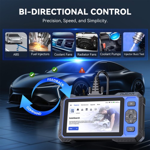 MUCAR 632 Diagnostic Scanner Supports 15+ Maintenance Functions, Full OBD2 Functions, Lifetime Free Update