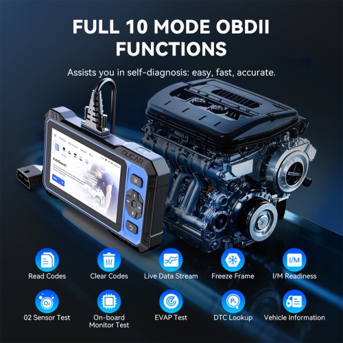 MUCAR 632 Diagnostic Scanner Supports 15+ Maintenance Functions, Full OBD2 Functions, Lifetime Free Update