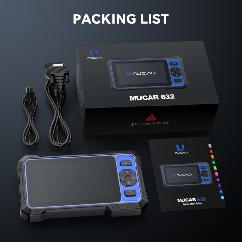 MUCAR 632 Diagnostic Scanner Supports 15+ Maintenance Functions, Full OBD2 Functions, Lifetime Free Update