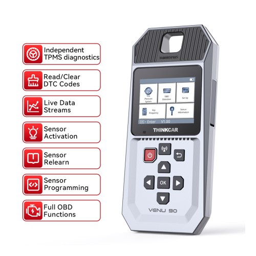 THINKCAR VENU 90 TPMS Activation & Diagnostic Tool Support All 315MHz/433MHz THINKCAR Tire Pressure Sensors Activation/ Programming, TPMS Diagnostics