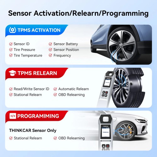THINKCAR VENU IPRO Tire Pressure Diagnosis Tool Supports Sensor Activation/ Programming/ Learning, Tire Pressure Fault Diagnosis