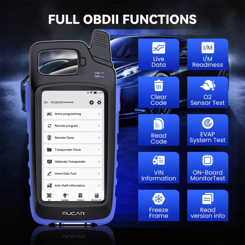 MUCAR KEY581 Key Programmer ALL-IN-ONE Professional Key Programming & OBDⅡ Diagnostic Tool