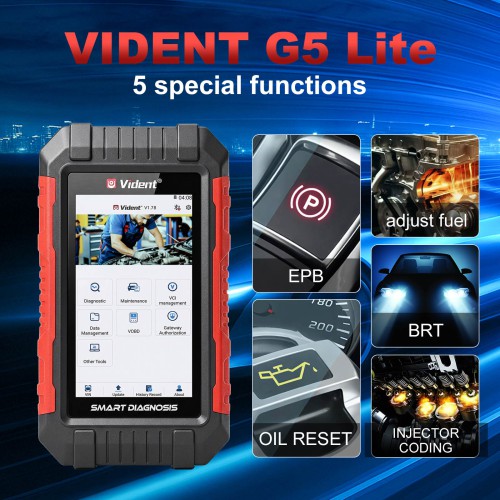 VIDENT G5 Lite Wireless OBD2 Diagnostic Scanner 5 Service Functions (Oil Reset, EPB, Battery Registration, Injector Coding, AutoVIN) Bluetooth & WIFI