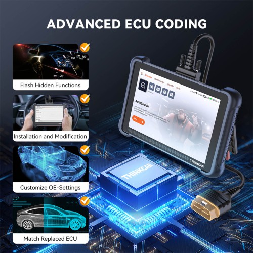 THINKCAR THINKSCAN 689 Supports 35+ Maintenance Functions, CAN-FD & DOIP Protocol, OE-Level Full System Diagnostic Free Update