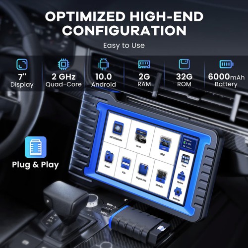 MUCAR VO7 OBD2 Scanner Supports 28+ Reset Functions OE-Level All-Systems Diagnostics Free Updates
