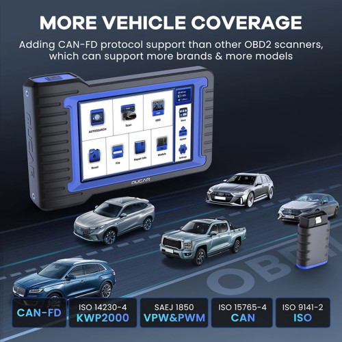 MUCAR VO7 S Automotive OBD2 Scanner Supports CAN-FD Protocol 28+ Reset Functions OE-Level All-Systems Diagnostics Free Update