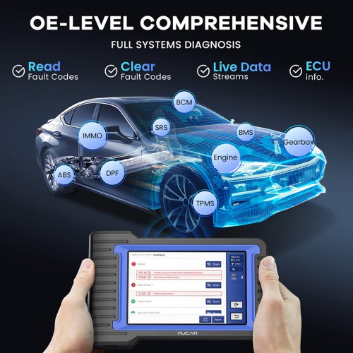 MUCAR VO7 S Automotive OBD2 Scanner Supports CAN-FD Protocol 28+ Reset Functions OE-Level All-Systems Diagnostics Free Update