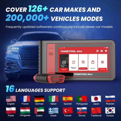 THINKCAR THINKTOOL MINI2 Scanner Supports Multi Languages CAN-FD Protocol 28 Maintenance Services