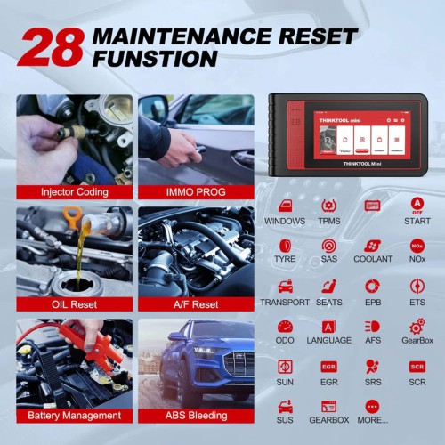 THINKCAR THINKTOOL MINI2 Scanner Supports Multi Languages CAN-FD Protocol 28 Maintenance Services