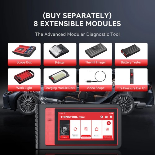 THINKCAR THINKTOOL MINI Scanner OE-level Full System Diagnostic Supports 28+ Languages 28 Reset Functions