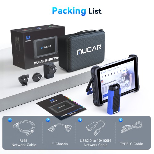 MUCAR 892BT PRO Bluetooth Diagnostic Scanner with AI Function Supports Topology Mapping 35 Reset ECU Coding CANFD & DOIP & J2534 Free Update