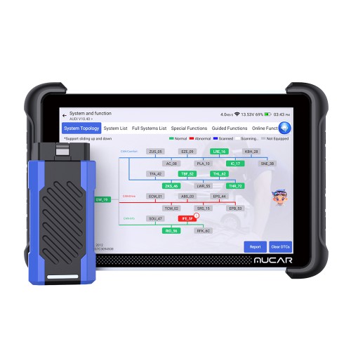 MUCAR 892BT PRO Bluetooth Diagnostic Scanner with AI Function Supports Topology Mapping 35 Reset ECU Coding CANFD & DOIP & J2534 Free Update
