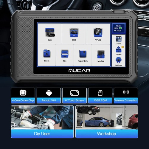 MUCAR VO6 OBD2 Scanner Full System Full OBD2 Diagnostics Supports 28+ Maintenance Functions