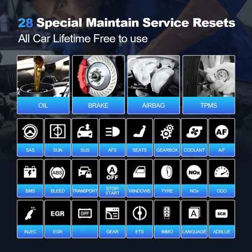 MUCAR VO6 OBD2 Scanner Full System Full OBD2 Diagnostics Supports 28+ Maintenance Functions
