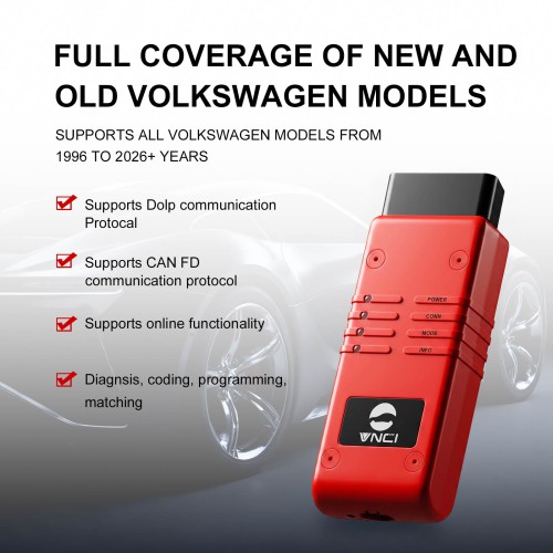 NEW VNCI 6154B for VW & for AUDI Diagnostic Tool Supports CAN FD/ DolP Protocol 2.4GHz & 5GHz Network