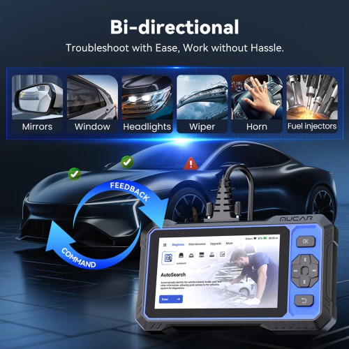 MUCAR 682 AI Intelligent Diagnostic Scanner OE-level Full System Diagnostics Supports CAN FD & FCA AutoAuth 20+ Reset Functions