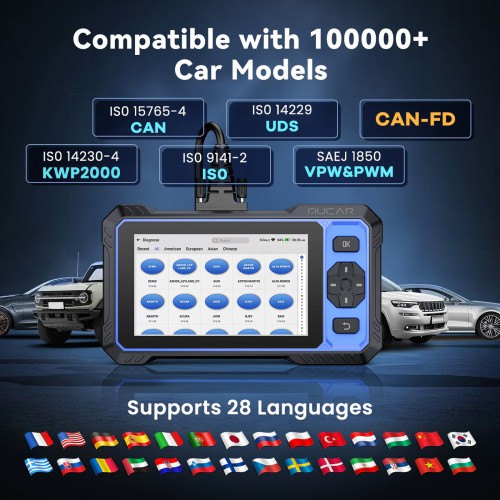 MUCAR 682 AI Intelligent Diagnostic Scanner OE-level Full System Diagnostics Supports CAN FD & FCA AutoAuth 20+ Reset Functions