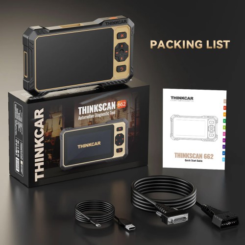 THINKCAR THINKSCAN 662 Diagnostic Scanner Supports CAN FD & Auto VIN 12 Reset Functions 28+ Languages 4 Major Systems Diagnoses Free Update