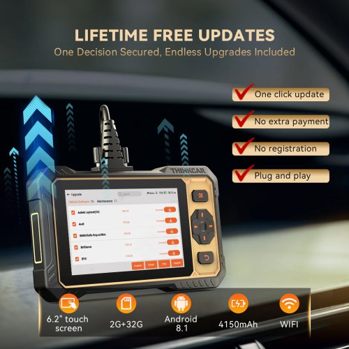 THINKCAR THINKSCAN 662 Diagnostic Scanner Supports CAN FD & Auto VIN 12 Reset Functions 28+ Languages 4 Major Systems Diagnoses Free Update