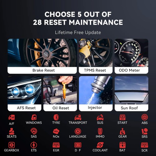 MUCAR CDE900 LITE Full System Diagnostic Scanner Supports Full OBD2 Function 21 + Languages Choose Any 5 Functions from 28 Reset Services