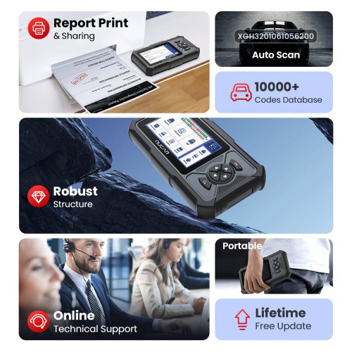 MUCAR CDE900 LITE Full System Diagnostic Scanner Supports Full OBD2 Function 21 + Languages Choose Any 5 Functions from 28 Reset Services
