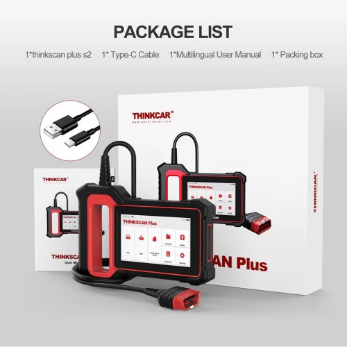 THINKCAR THINKSCAN PLUS S7 Diagnostic Scanner Supports 7 Systems Diagnoses Full OBD2 Functions Choose Any 5 Functions from 28 Reset Free Update