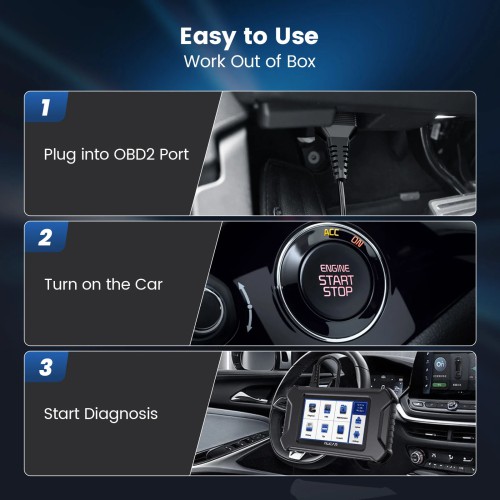 MUCAR CS90 Diagnostic Scanner Supports Engine System Diagnoses, 28 Reset Service Functions, ECM Diagnosis, Full OBDII Diagnostics