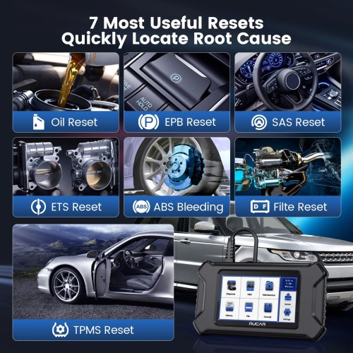 MUCAR CS6 Diagnostic Scanner Supports 6 System Diagnoses, 7 Reset Services, Full OBD2 Functions